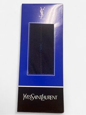 Yves Saint Laurent Navy Pocket Square with Subtle Logo